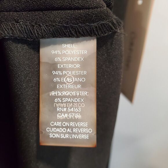 Calvin Klein Black Crepe Ruffle V-Neck Fit & Flare Dress Plus Size 20W NWT new - Picture 9 of 10